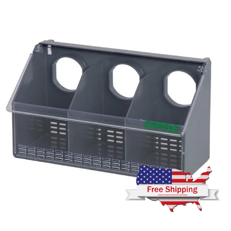 Plastic 1-Hole, 2-Hole & 3-Hole Feeders (Copele) - for Pigeons, Quail & More - 1-Hole | Chicken Antibiotics