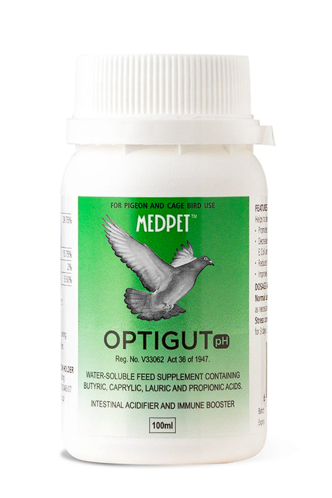 OPTIGUT pH (Medpet) Intestinal Acidifier & Immune Booster for Pigeons (100ml) | Chicken Antibiotics