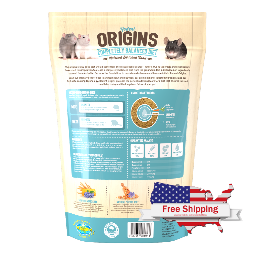 Rodent Origins Pellets for Rats & Mice | Vetafarm at ChickenAntibiotics.com