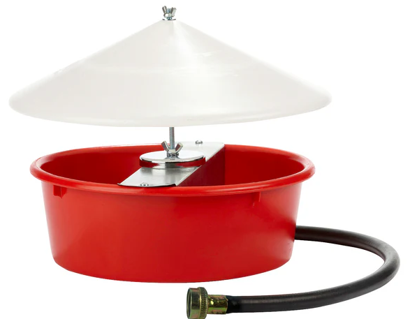 Automatic Poultry Waterer with Cover – 5-Quart Continuous Flow Chicken Waterer | Chicken Antibiotics