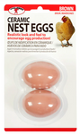 Ceramic Nest Eggs – Realistic Egg Decoys for Hens, 2-Pack - Brown | Chicken Antibiotics