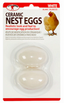 Ceramic Nest Eggs – Realistic Egg Decoys for Hens, 2-Pack - White | Chicken Antibiotics