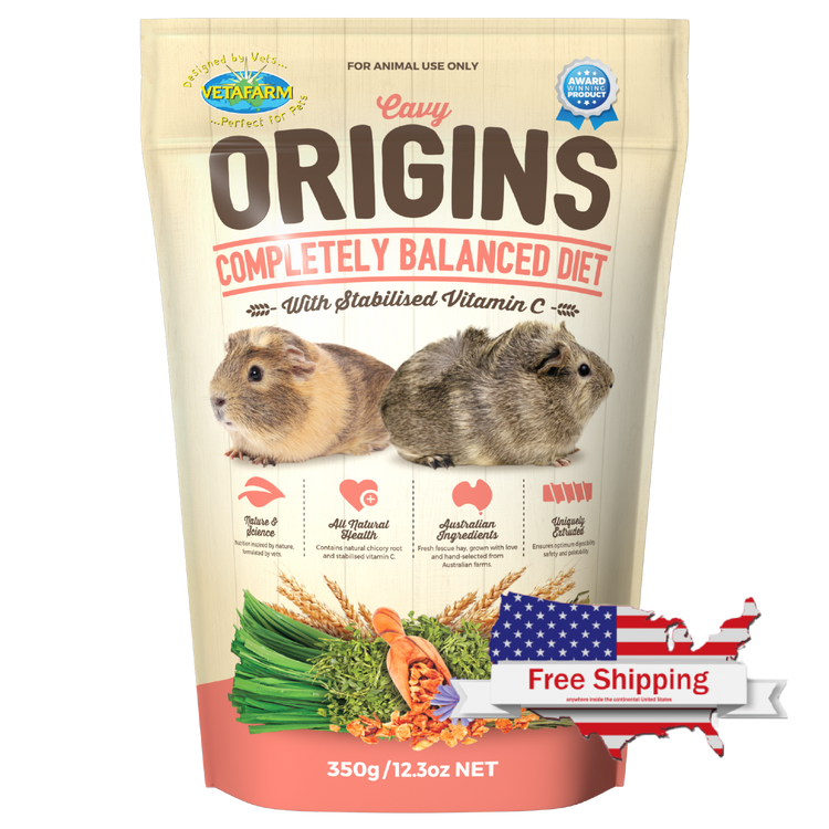 Origins Cavy Diet : High-Fiber Vitamin C Fortified Food for Guinea Pigs | Vetafarm at ChickenAntibiotics.com