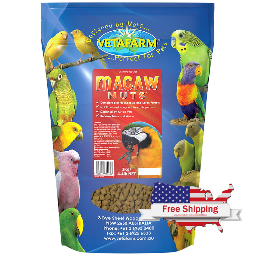 Macaw Nuts (Vetafarm) Quality Macaw Food/Parrot Food | Chicken Antibiotics