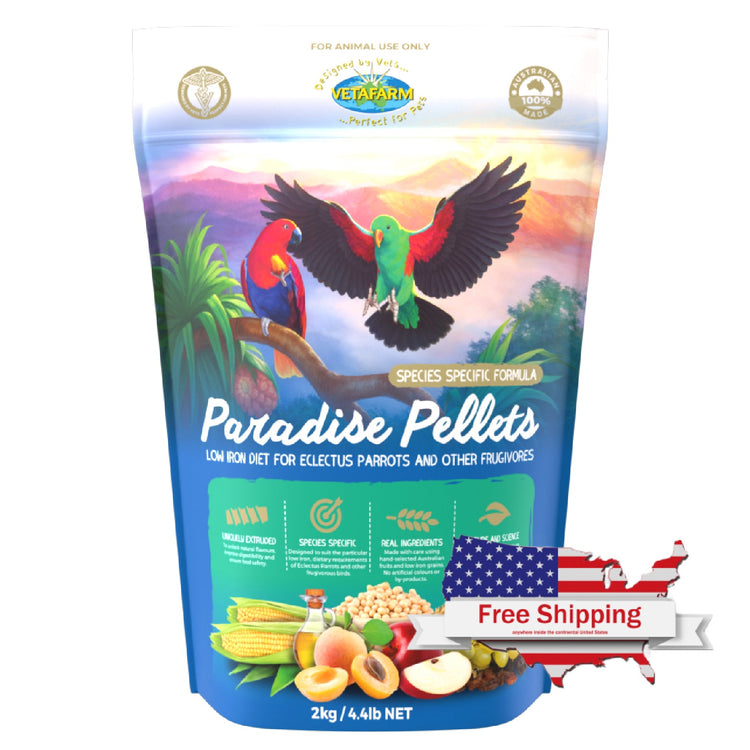 Paradise Pellets Eclectus Parrot Food/Frugivorous Bird Food | Vetafarm at ChickenAntibiotics.com