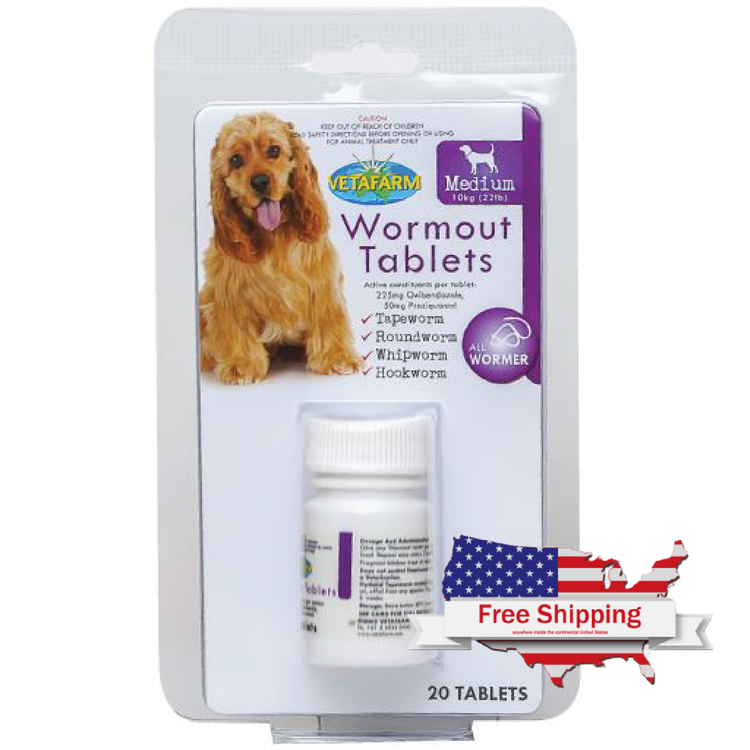 Wormout for Dogs 10kg – 100 ct | Vetafarm at ChickenAntibiotics.com