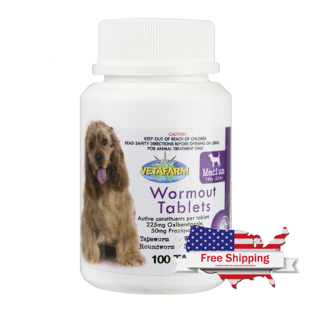 Wormout for Dogs 10kg – 6 ct | Vetafarm at ChickenAntibiotics.com