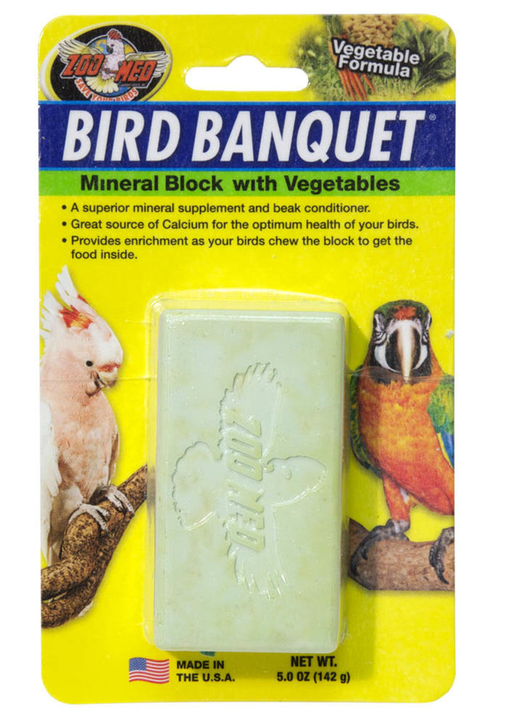 Zoo Med Bird Banquet Vegetable Formula Mineral Block | Chicken Antibiotics