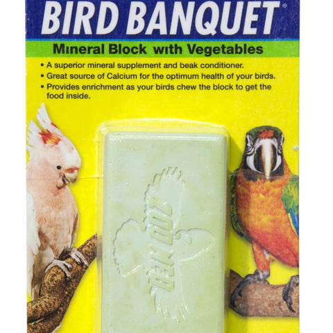 Zoo Med Bird Banquet Vegetable Formula Mineral Block | Chicken Antibiotics