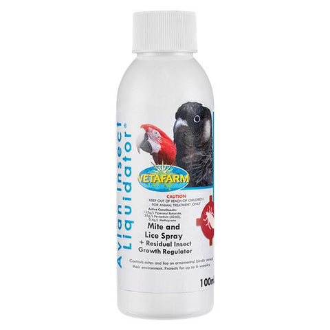 Avian Insect Liquidator (Vetafarm) for Bird Mites, etc. - CONCENTRATE 100ml | Chicken Antibiotics