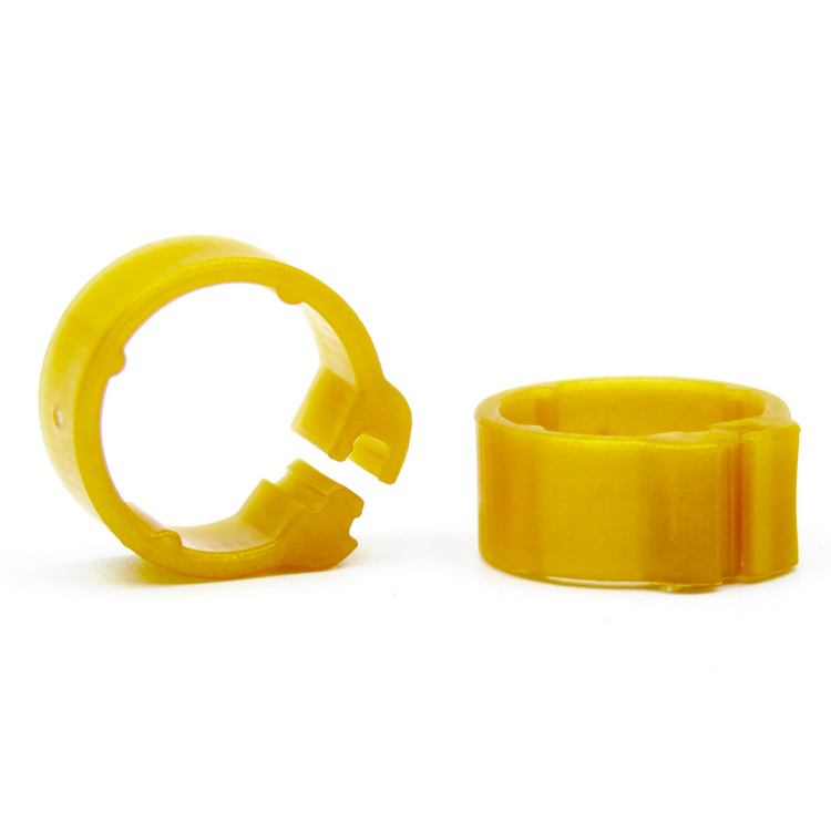 E-Z Clip Rings Plain 8 mm Pigeon Identification Clip Rings. Made in Belgium. Plain. (50 pcs) - Yellow | Chicken Antibiotics