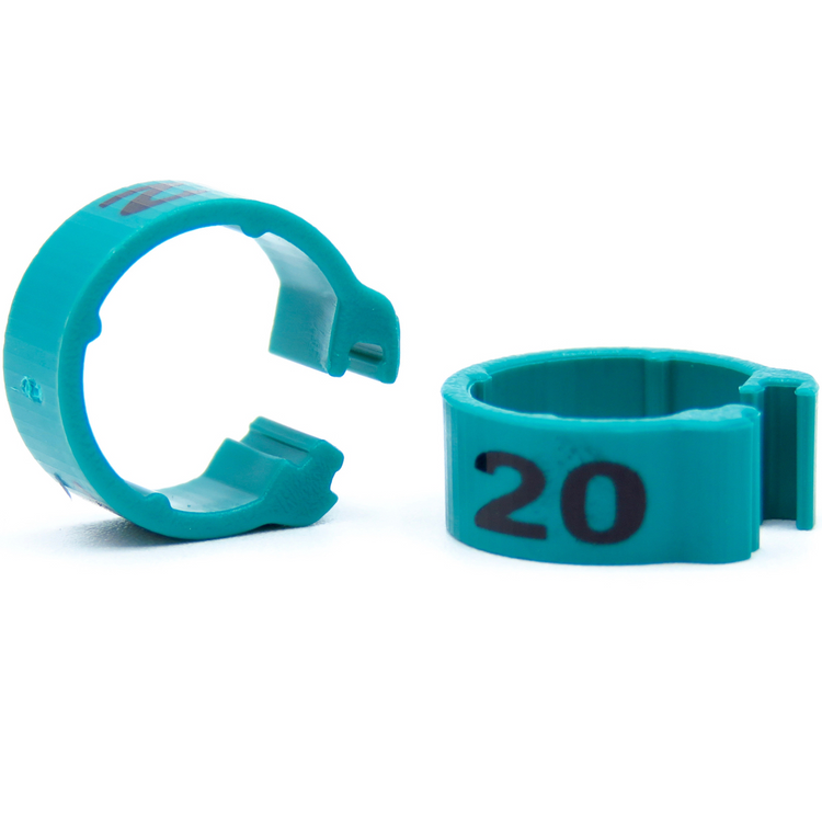 E-Z Clip Rings Numbered 8 Mm - Flo. Green / 76-100 | Chicken Antibiotics