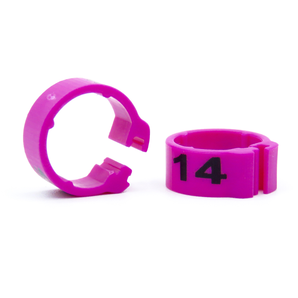 E-Z Clip Rings Numbered 8 Mm - Flo. Green / 26-50 | Chicken Antibiotics