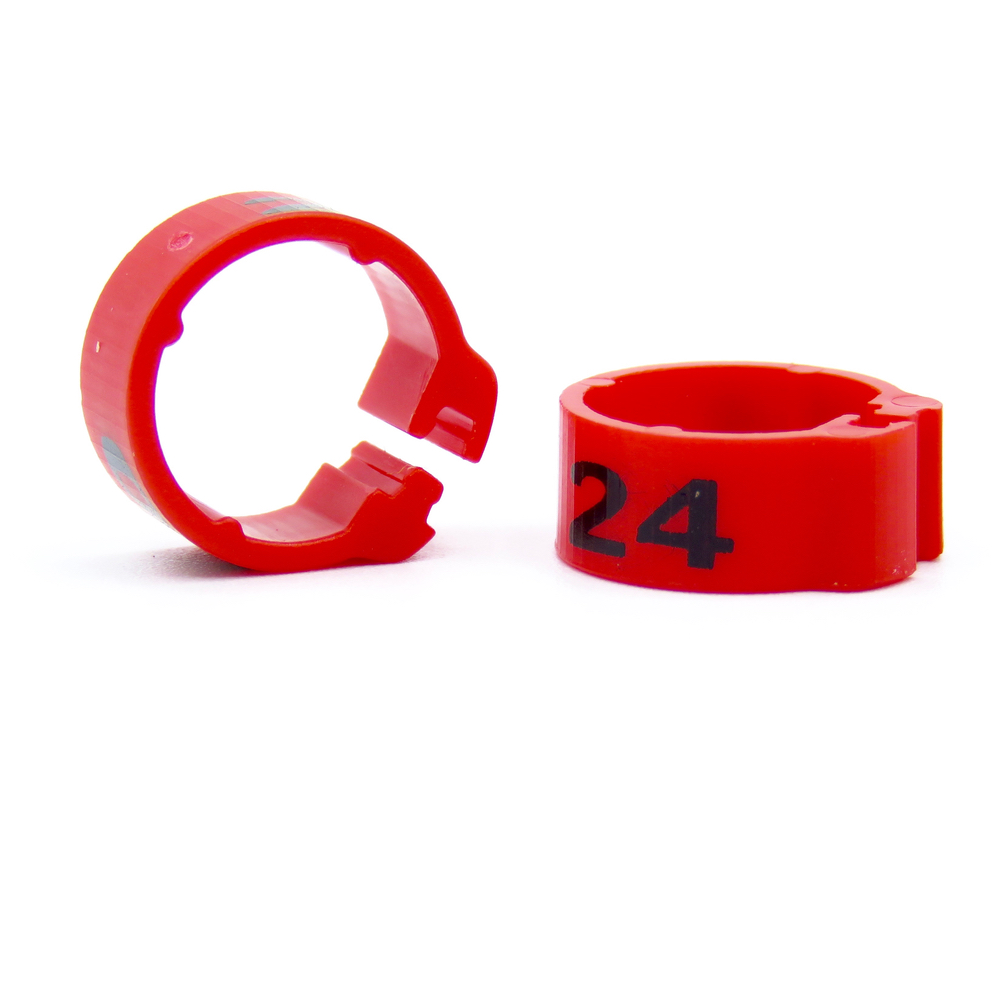 E-Z Clip Rings Numbered 8 Mm - Flo. Green / 1-25 | Chicken Antibiotics