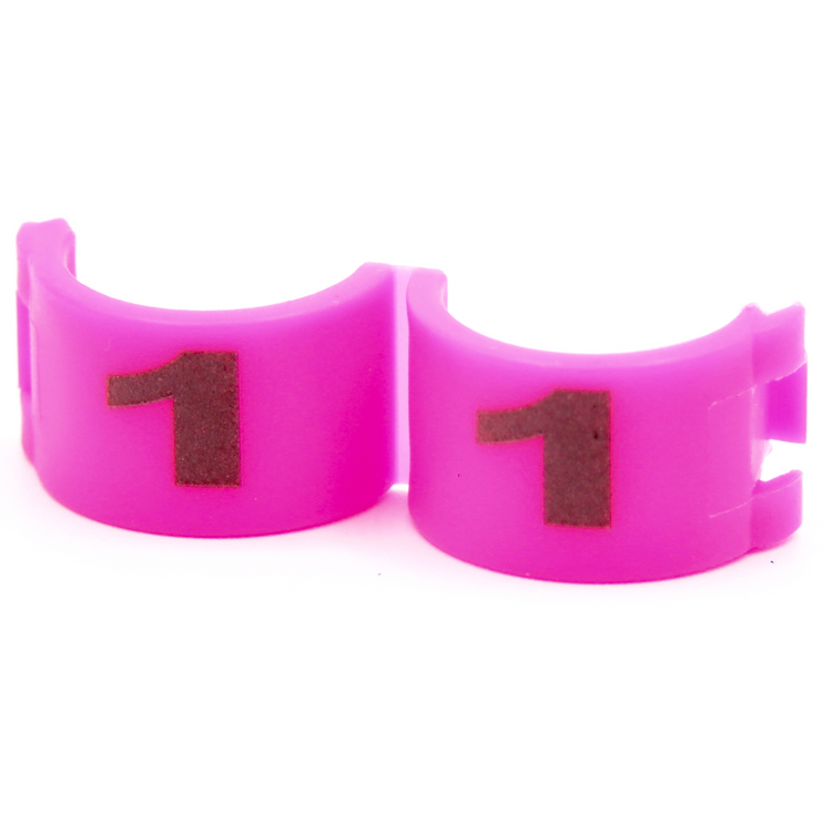E-Z Lock Rings Numbered - 7 MM (1-12) / Pink | Chicken Antibiotics