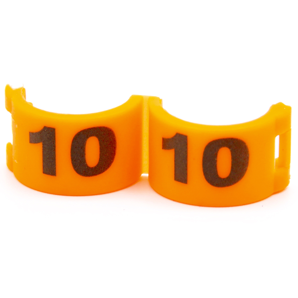 E-Z Lock Rings Numbered - 7 MM (1-12) / Orange | Chicken Antibiotics