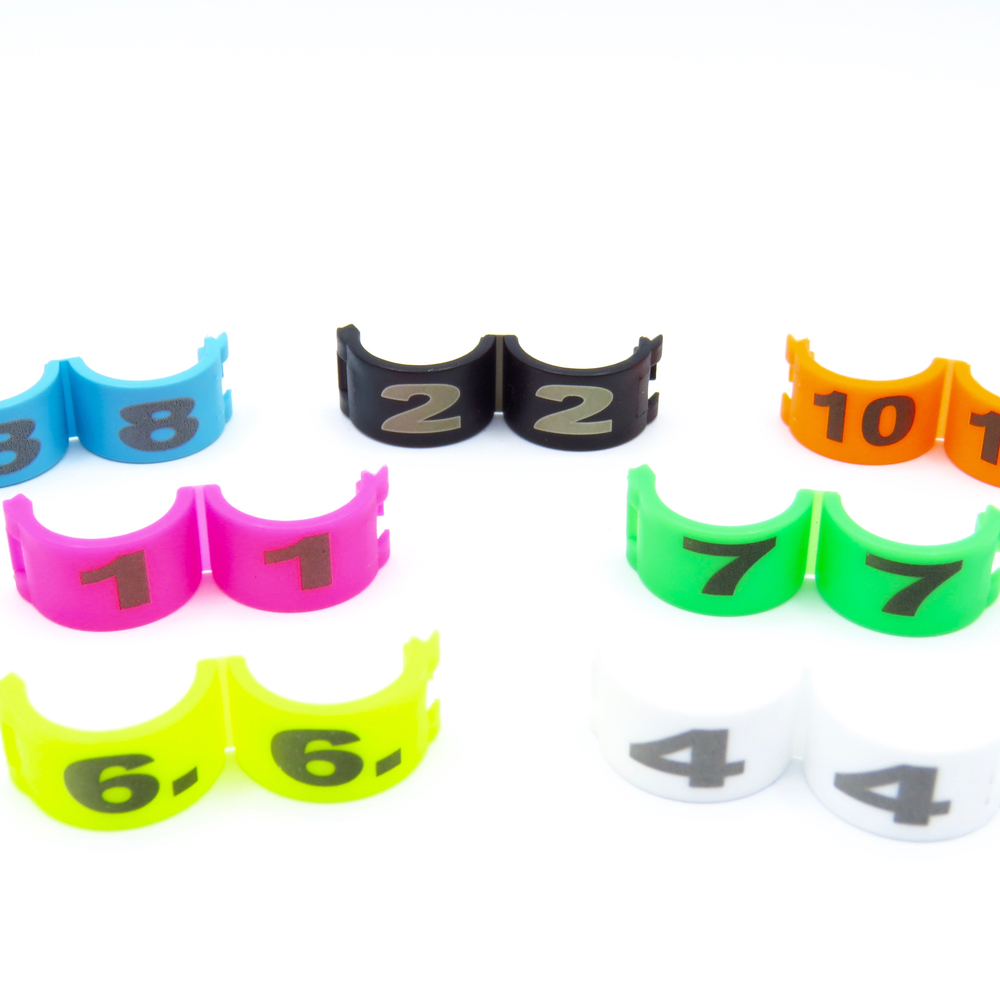 E-Z Lock Rings Numbered - 5 MM (1-10) / Pink | Chicken Antibiotics