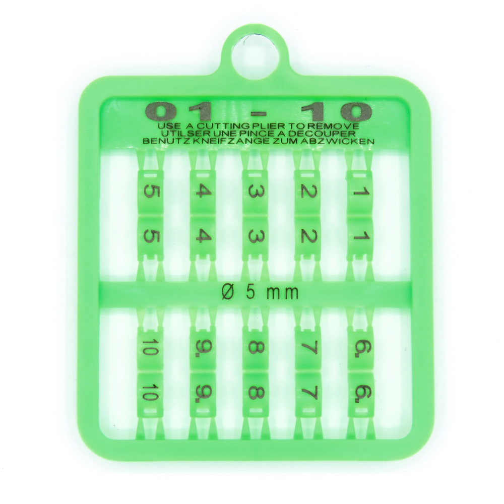 E-Z Lock Rings Numbered - 7 MM (13-24) / Green | Chicken Antibiotics