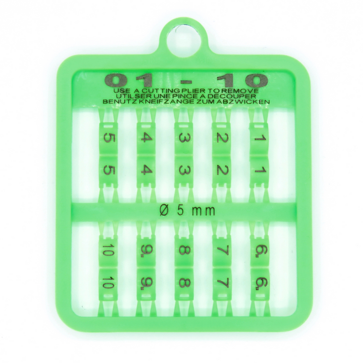 E-Z Lock Rings Numbered - 7 MM (13-24) / Green | Chicken Antibiotics