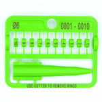 E-Z Split Ring Numbered - 2.5 MM / 13-24 / Green | Chicken Antibiotics