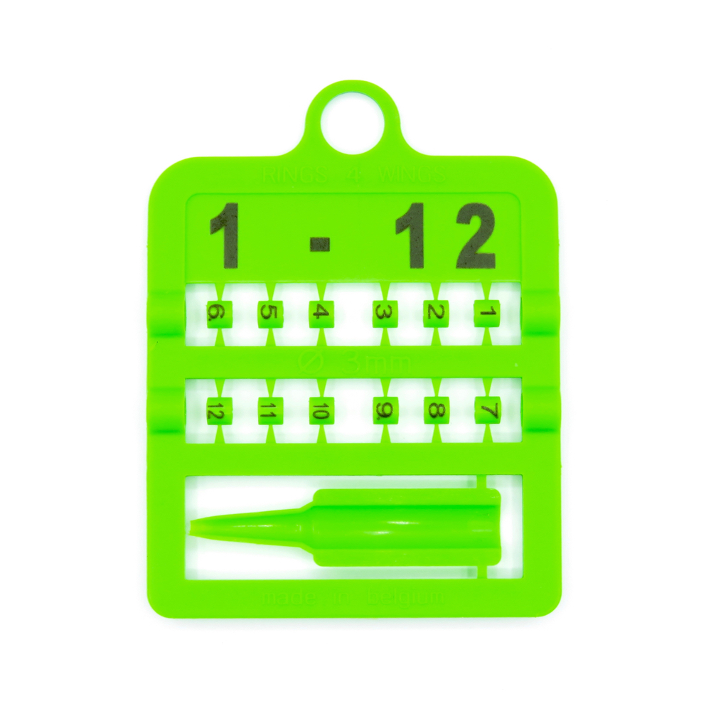E-Z Split Ring Numbered - 3 MM / 1-12 / Green | Chicken Antibiotics