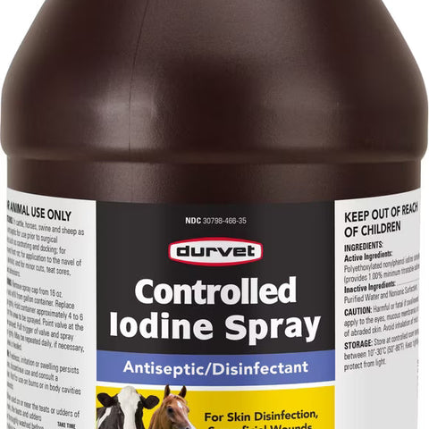 Durvet Controlled Iodine Farm Animal First Aid Spray, 1-gal | Chicken Antibiotics