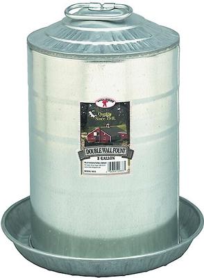 Little Giant Double Wall Metal Poultry Fount, 3-gal | Chicken Antibiotics