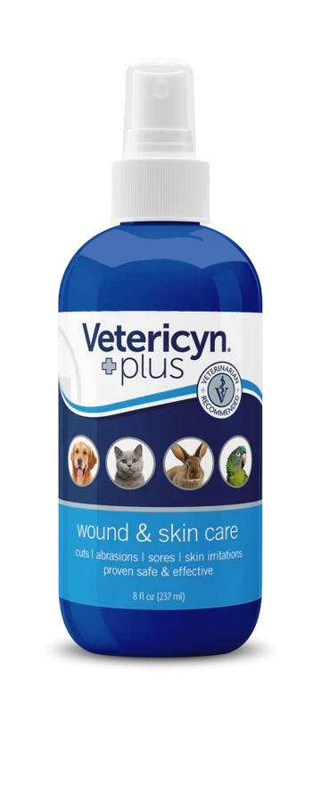 Vetericin Plus Wound & Skin Care Spray for Dogs, Cats and Small Animals (8 Oz) | Chicken Antibiotics