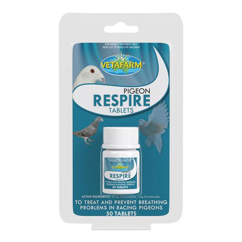 Pigeon Respire Tablets - 50 ct - Doxy & Bromhexine | Chicken Antibiotics