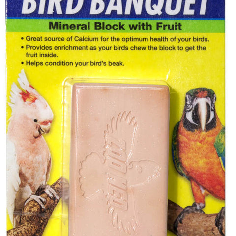 Zoo Med Bird Banquet Fruit Formula Mineral Block | Chicken Antibiotics