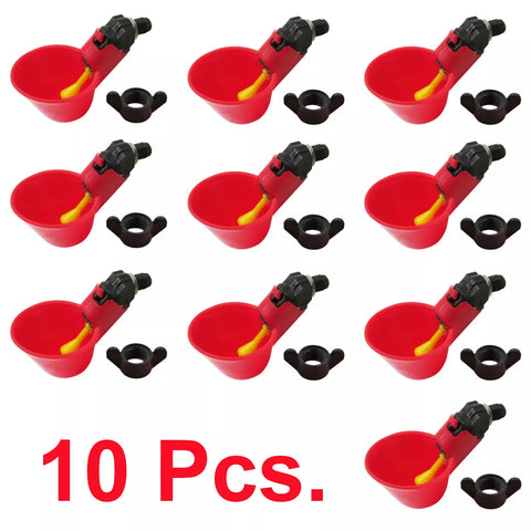 Automatic Water Drinking Cups - Water Feeder for Poultry and Pigeons (10 pcs.) | Chicken Antibiotics