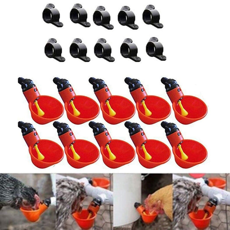 Automatic Water Drinking Cups - Water Feeder for Poultry and Pigeons (10 pcs.) | Chicken Antibiotics