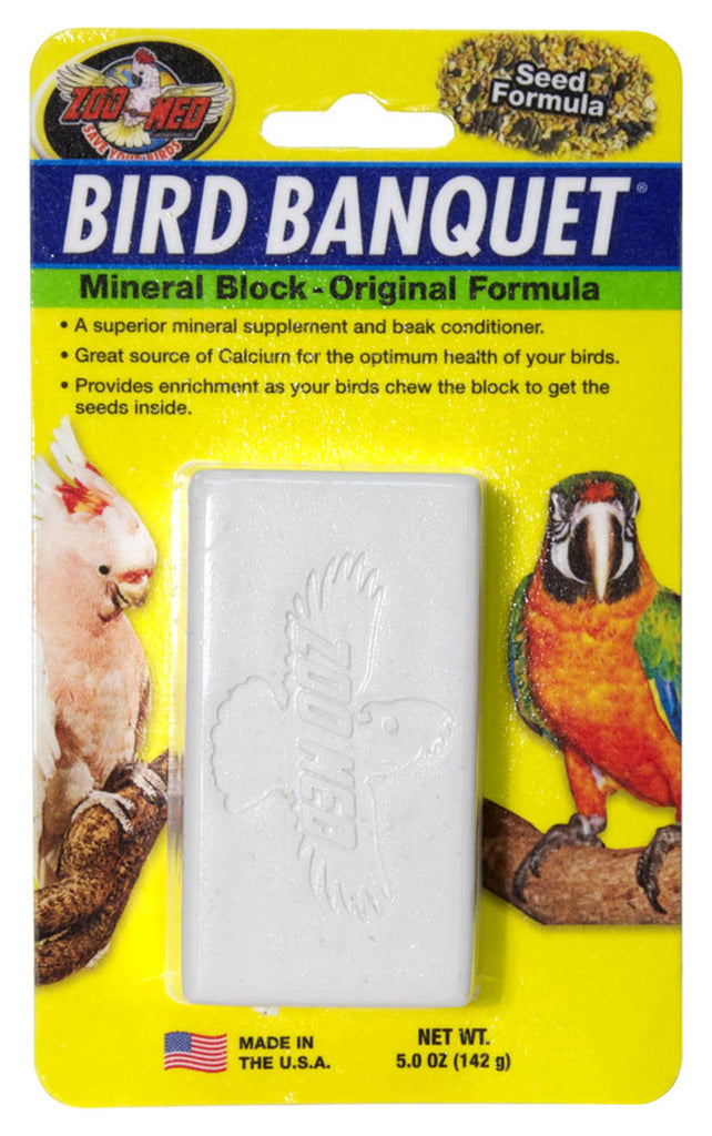 Zoo Med Bird Banquet Original Seed Formula Mineral Block | Chicken Antibiotics